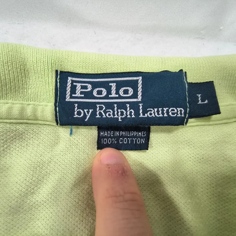 Polo by Ralph Lauren Short Sleeve Collared Polo Shirt Mens Size Large L Green